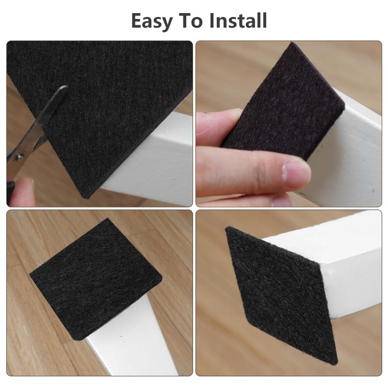 Yelanon Felt Furniture Pads -182 Pcs Premium Felt Pads for Chair Legs Furniture, Floor Protectors for Hardwood Floors,Black & Beige - Image 5